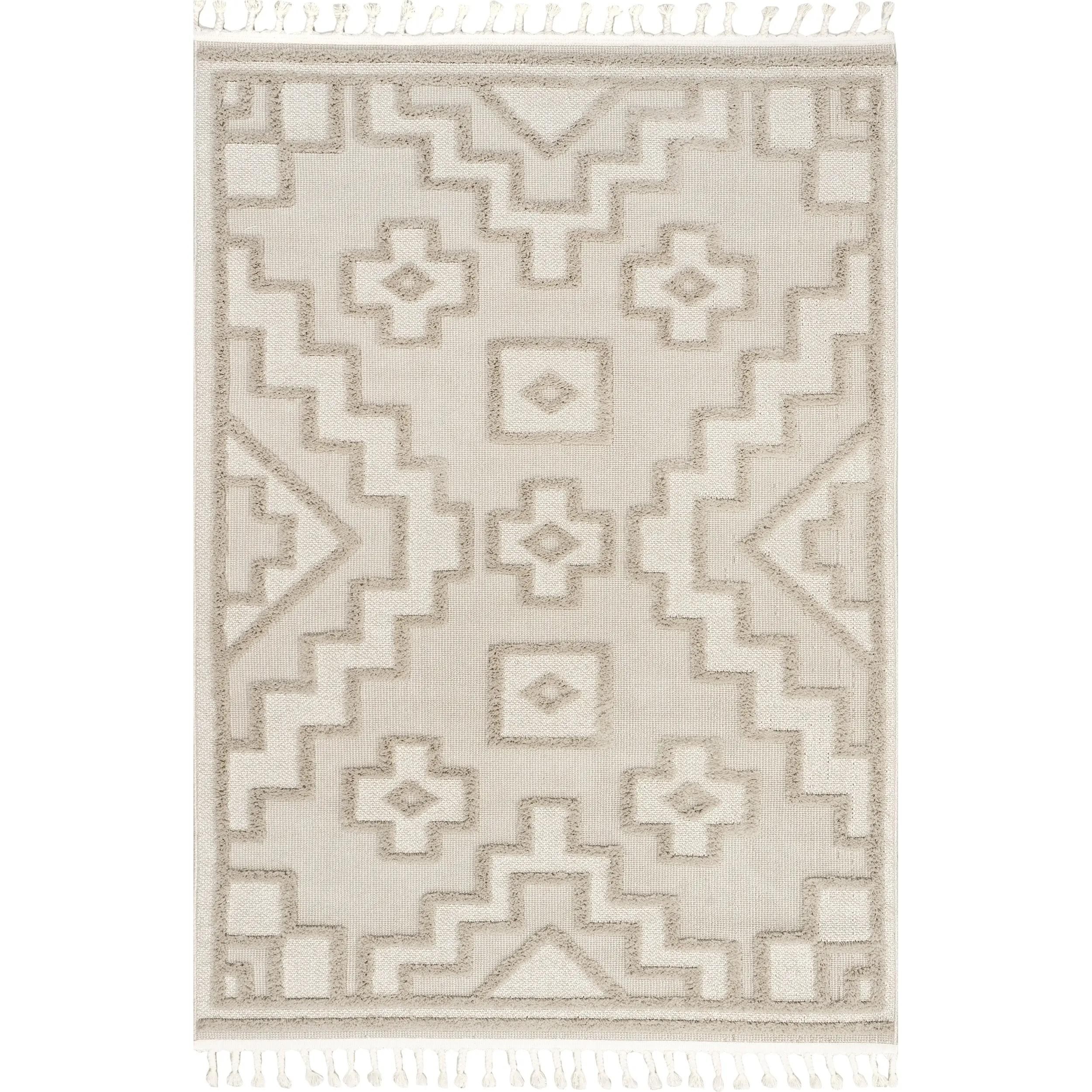 Roslin Moroccan High-Low Tasseled Area Rug