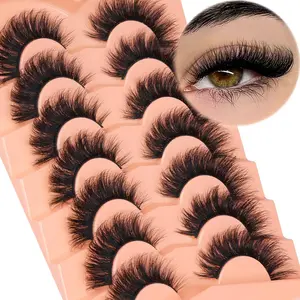 Fox-eye false eyelashes, delicate and lightweight, 18mm thick imitation mink false eyelashes, soft false eyelash strips.