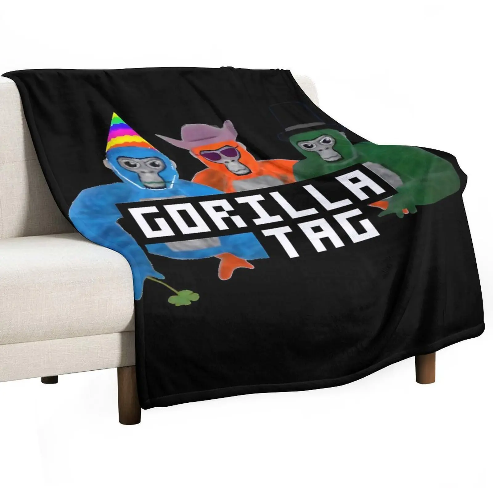 Gorilla Tag Thermal Flannel Fleece Blanket - 50 x 60 Inch, Cozy, Patterned, Durable, Lightweight Breathable Blanket - Room Decor, Bedding for Christmas, Friend's Birthday, Father's Day, Classic