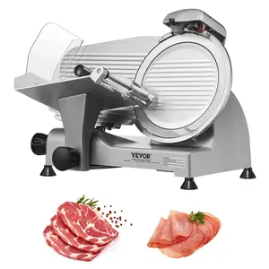 【Summervibes】VEVOR Meat Slicer, 340W Electric Deli Food Slicer with 10" SUS420 Stainless Steel Blade and Built-in Sharpening Stone, 0-0.6 inch Adjustable Thickness for Commercial and Home Use, Cut Meat and Cheese