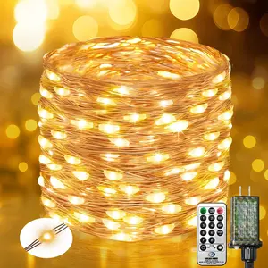 Fairy Lights Plug in with Remote, 33FT 100 LED Outdoor Twinkle Lights Waterproof with Timer, 8 Modes Indoor String Lights for Bedroom Patio Garden Wedding Christmas Decoration, Warm White