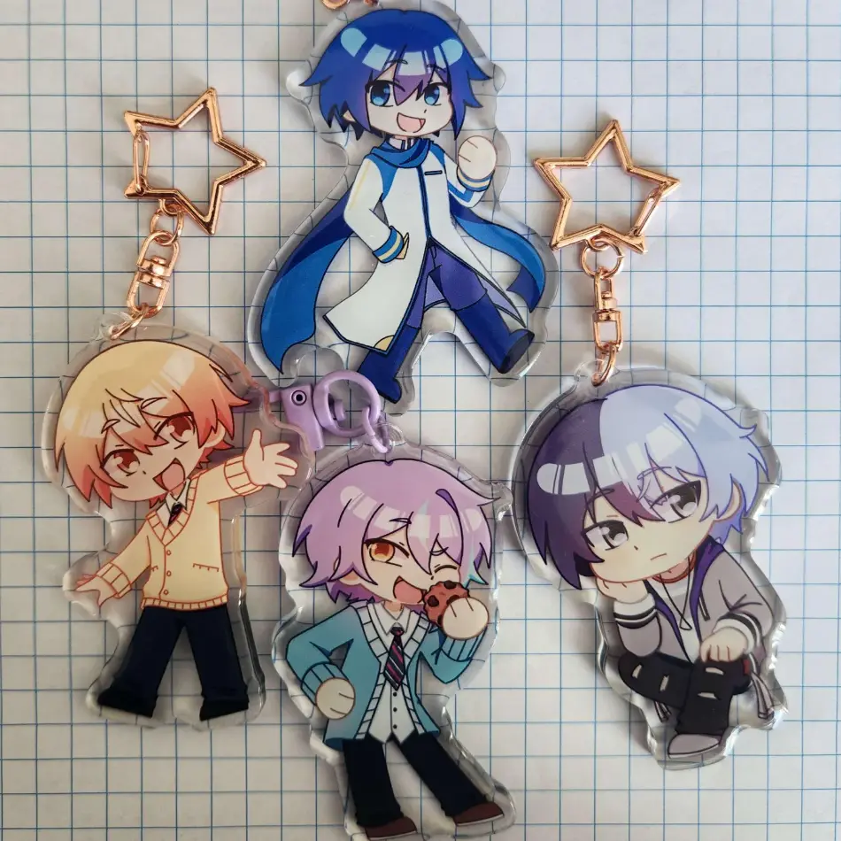 Double-Sided Acrylic Character Keychain, Aesthetic Pendant for Backpacks and Keys, random 1 pack