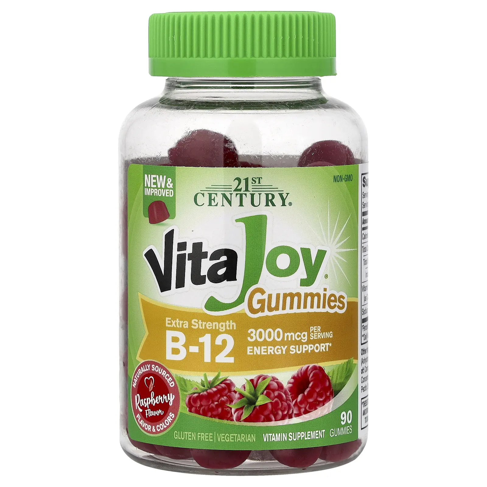 21st Century VitaJoy® B-12 Gummies, Raspberry, 90 Gummies (1,500 mcg per Gummy)