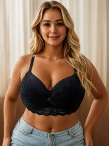 Plus Size Lace Backless Bra, Sexy Push-Up Underwear, Anti-Sagging Comfortable Bras for Women, Trendy Daily Wear