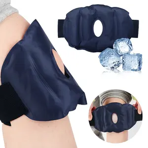 Reusable Nylon Gel Knee Ice Pack, Dual Temperature Cold & Hot Compression Therapy, Flexible & Adjustable Design for Knee Pain Relief