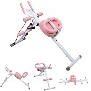 Ab Machine, Adjustable Ab Trainer Machine for Abs Workout at Home Gym, Foldable, Knee Protection, Abdominal Trainer for Stomach Workout