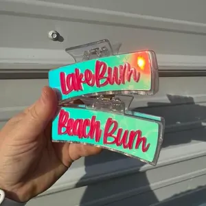 PERSONALIZED Iridescent  CLAW CLIPS