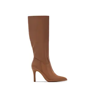 Naydine Knee High Heel Boots - Camel