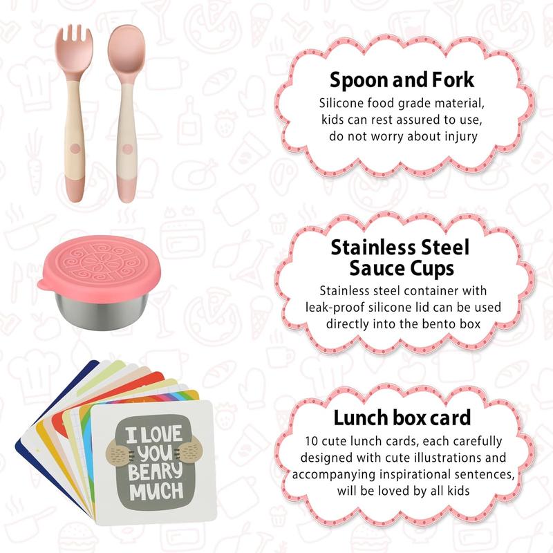 Bento Lunch Box for  with 12oz Soup Thermo Leak-Proof Lunch  Container with 5 Compartment Thermo Hot  Jar and Insulated Lunch Bag for   Girls Boys to School