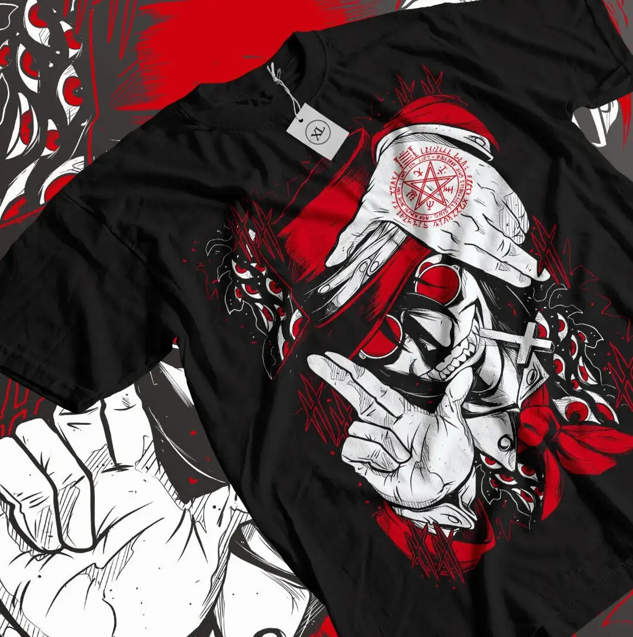 Ultimate Vampire Anime T-Shirt Lovers Hellsing Alucard Face Hell Sing Gift Shirt URZ