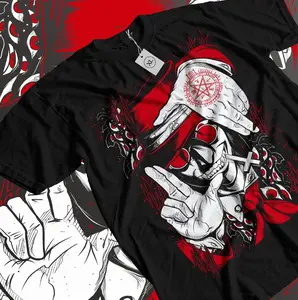 Ultimate Vampire Anime T-Shirt Lovers Hellsing Alucard Face Hell Sing Gift Shirt URZ