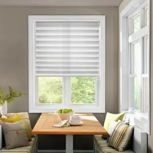 Cordless Pleated Window Shades Easy Install No Drill No Tools White Light Filtering Blinds Size 26.5" W x 64" H