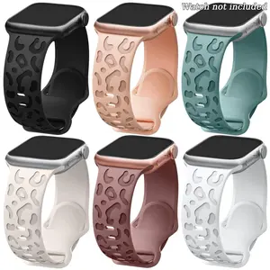 Leopard Pattern Watch Band (Band Only), Soft Silicone Watch Band for Women & Men, Wearable Accessories for Apple Watch Series Ultra/Ultra 2 SE 9 8 7 6 5 4 3 2 1, Smartwatch Strap, Smart Watch Straps