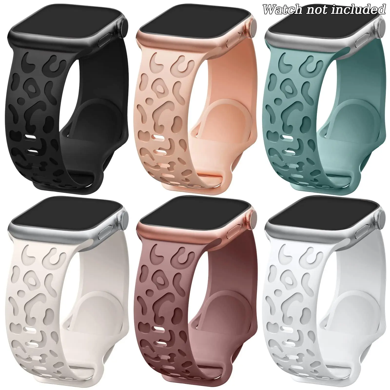Leopard Pattern Watch Band (Band Only), Soft Silicone Watch Band for Women & Men, Wearable Accessories for Apple Watch Series Ultra/Ultra 2 SE 9 8 7 6