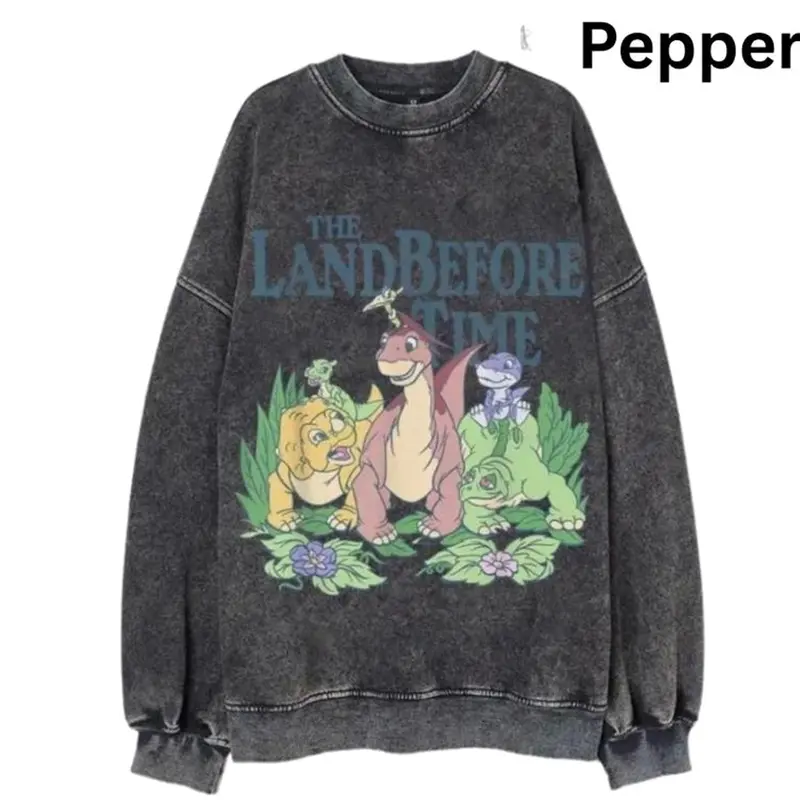 The Land Before Time Pastel Dinosaur Friends Sweatshirt, Cotton Unisex Sweatshirt, Crew Neck, Menswear Top, Womenswear Top Underwear Streetwear 1