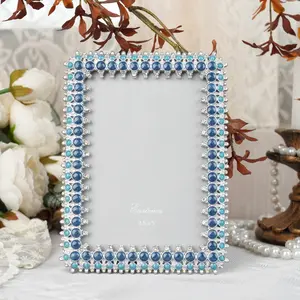 Metal Crystal Picture Frame – Round, Oval, or Rectangle