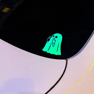Ghost - PVC Sticker Middle Finger Ghost Decal I Reflective Car Decal/Motorcycle Decal for Car Windows and Paint (2/4 pcs)
