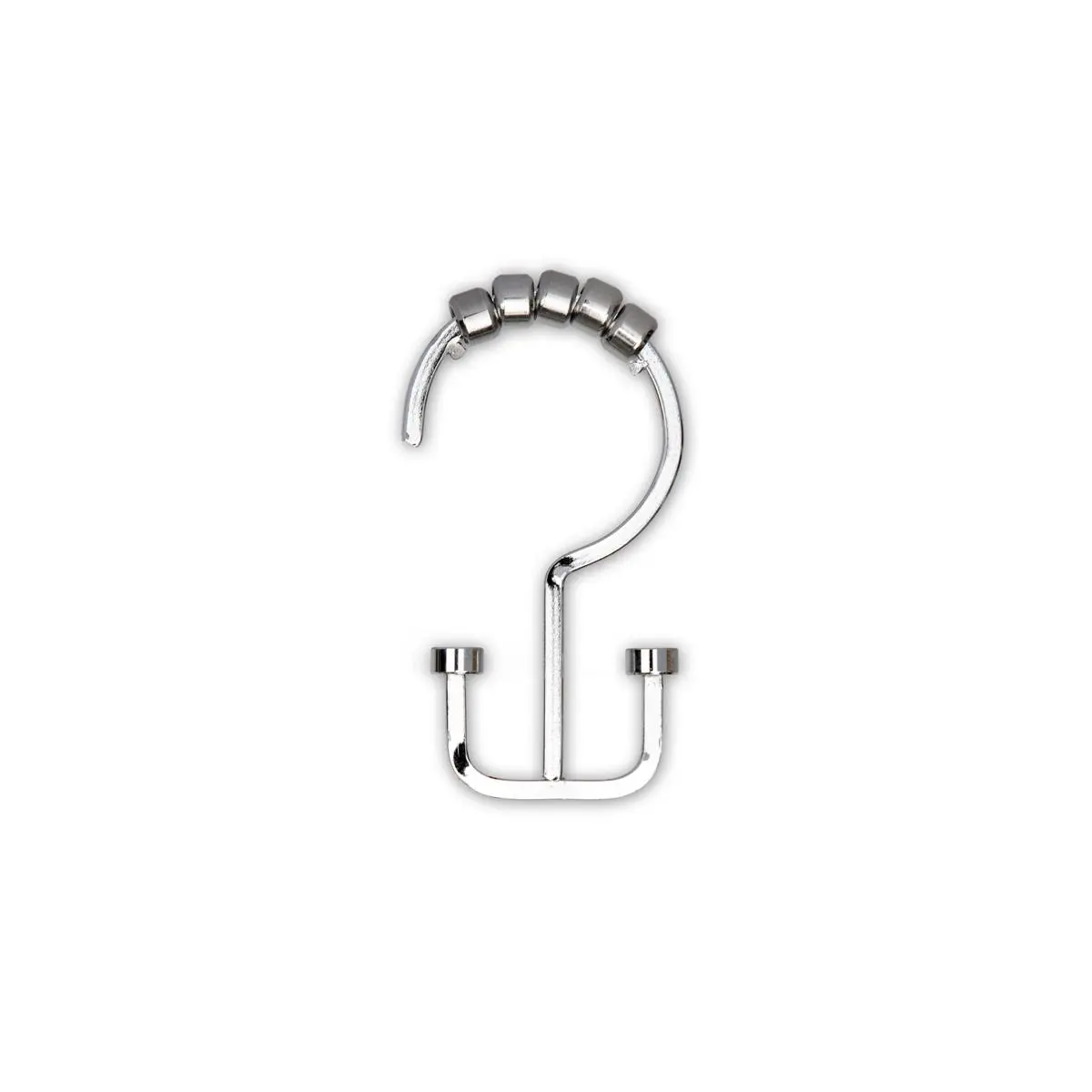 Utopia Alley Heavy-Duty Flat Metal Bathroom Shower Hooks (Set of 12) - Rustproof Double Ring Polished Chrome Bathroom Shower Equipment, Easy-Install Hanging Curtain/Liner Fixture, Rod-Fit, Available in Matte Black, Oil Rubbed Bronze, Brushed Nickel