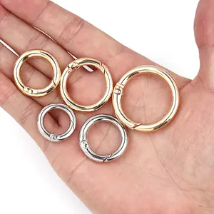 5/10Pcs Metal Spring Clasps O Ring Bag Buckle Round Carabiner Snap Hook Spring Keyring DIY Bag Luggage Jewelry Accessories