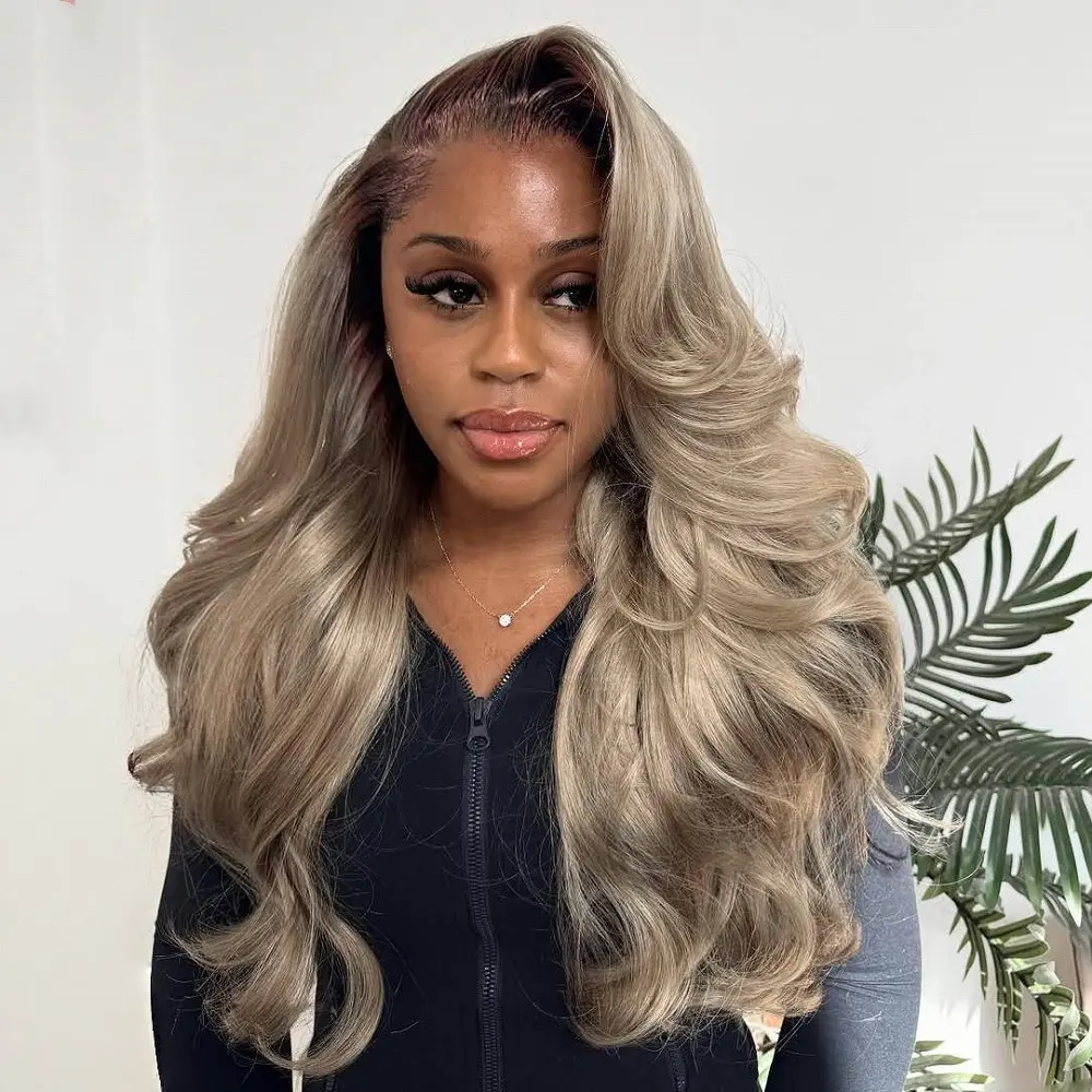 - ? 22” OMBRE ASH BLONDE LACE FRONT WIG *NEW… Ash Blonde Ombré Wig: 22 main image 4