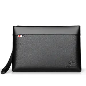 Men’s Designer Leather Clutch – Large Capacity Phone & Wallet Pouch