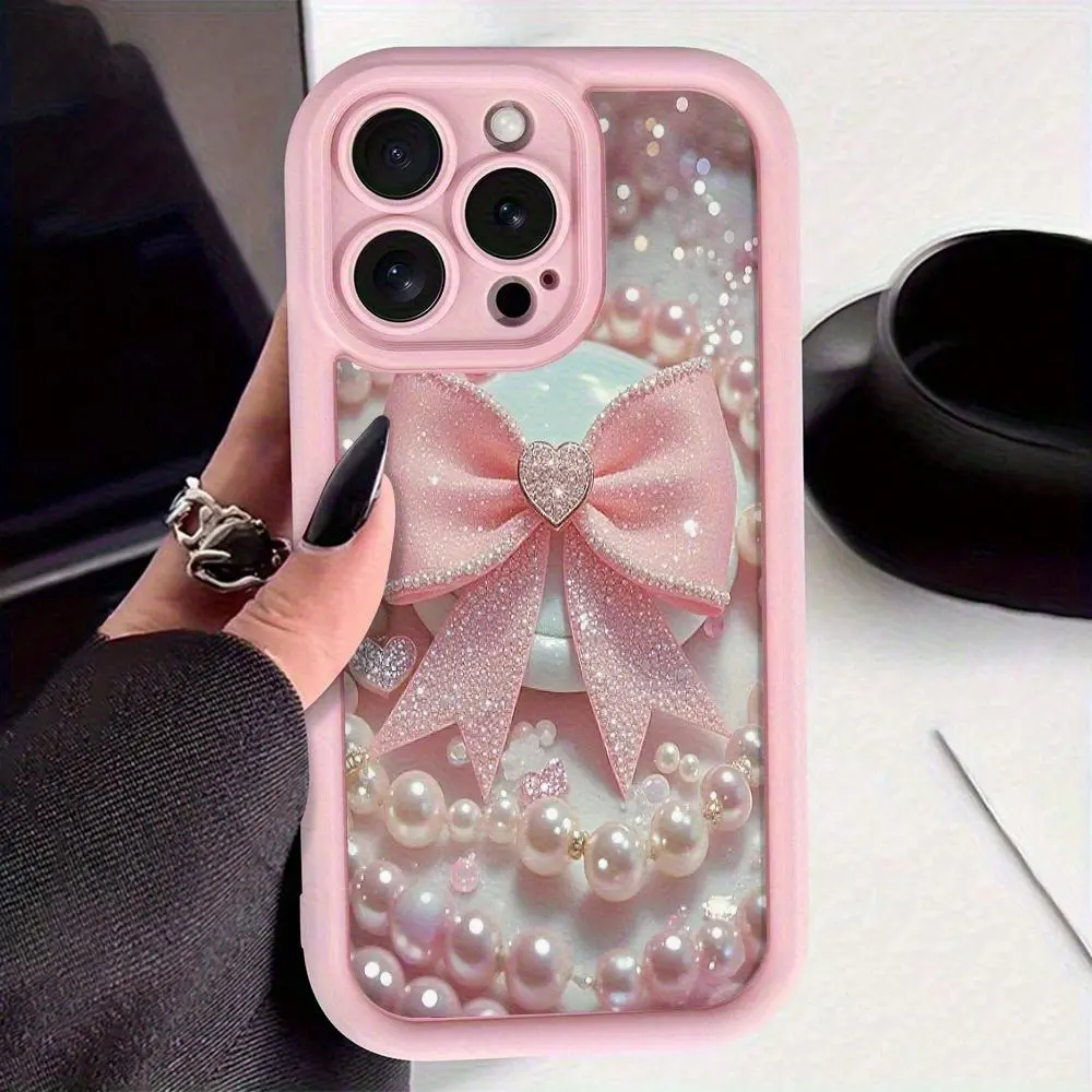 Gao Zhu Brick Stone iPhone Case with Bow Pattern Thickened Drop Proof for Apple 16 11 12 13 14 15 Pro Plus Max 7 8 Plus XS X Max XR 11 12 13 Pro Mini
