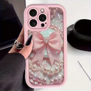 Gao Zhu Brick Stone iPhone Case with Bow Pattern Thickened Drop Proof for Apple 16 11 12 13 14 15 Pro Plus Max 7 8 Plus XS X Max XR 11 12 13 Pro Mini