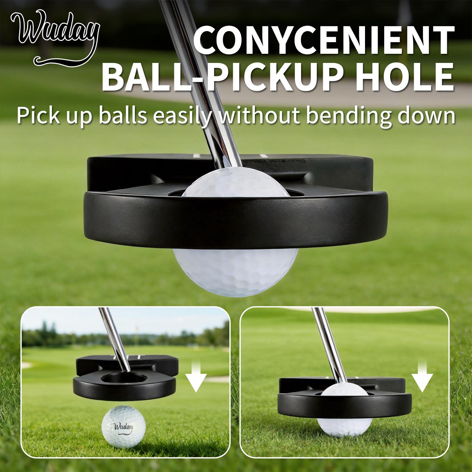 WUDAY Auto-Aligning Stability Golf Putter - Stop Missing Short Putts, Mallet Head with Zinc Alloy & Stainless Steel Shaft, Non-Slip Natural Rubber Grip for Precision Control