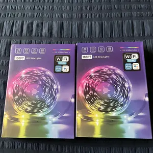 100FT 50FT WiFi Led Strip Lights Smart Led Light Strip Work with Alexa & Google Assistant RGB Music Sync Color Changing Led Light for Bedroom Decors