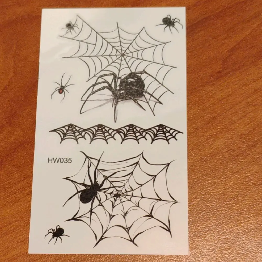 Temporary Tattoos Spiders and Spider Web HW035 - Halloween Design for Temporary Tattoo Use