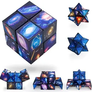 Starry Sky Transformable Dual-Mode Infinite Magic Cube 3D Puzzle Toy, Flashing Stress Relief for Kids, Educational and Fun Gift