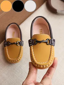 Comfortable Loafers for Boys Suitable for All Seasons, Soft Sole Flat Shoes, Light Casual Shoes, Casual One-Button Loafers, Kids' Leisure Footwear, Slip On Flats, Low Top Shoes
