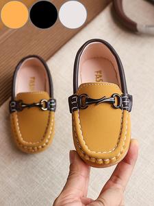 Comfortable Loafers for Boys Suitable for All Seasons, Soft Sole Flat Shoes, Light Casual Shoes, Casual One-Button Loafers, Kids' Leisure Footwear, Slip On Flats, Low Top Shoes