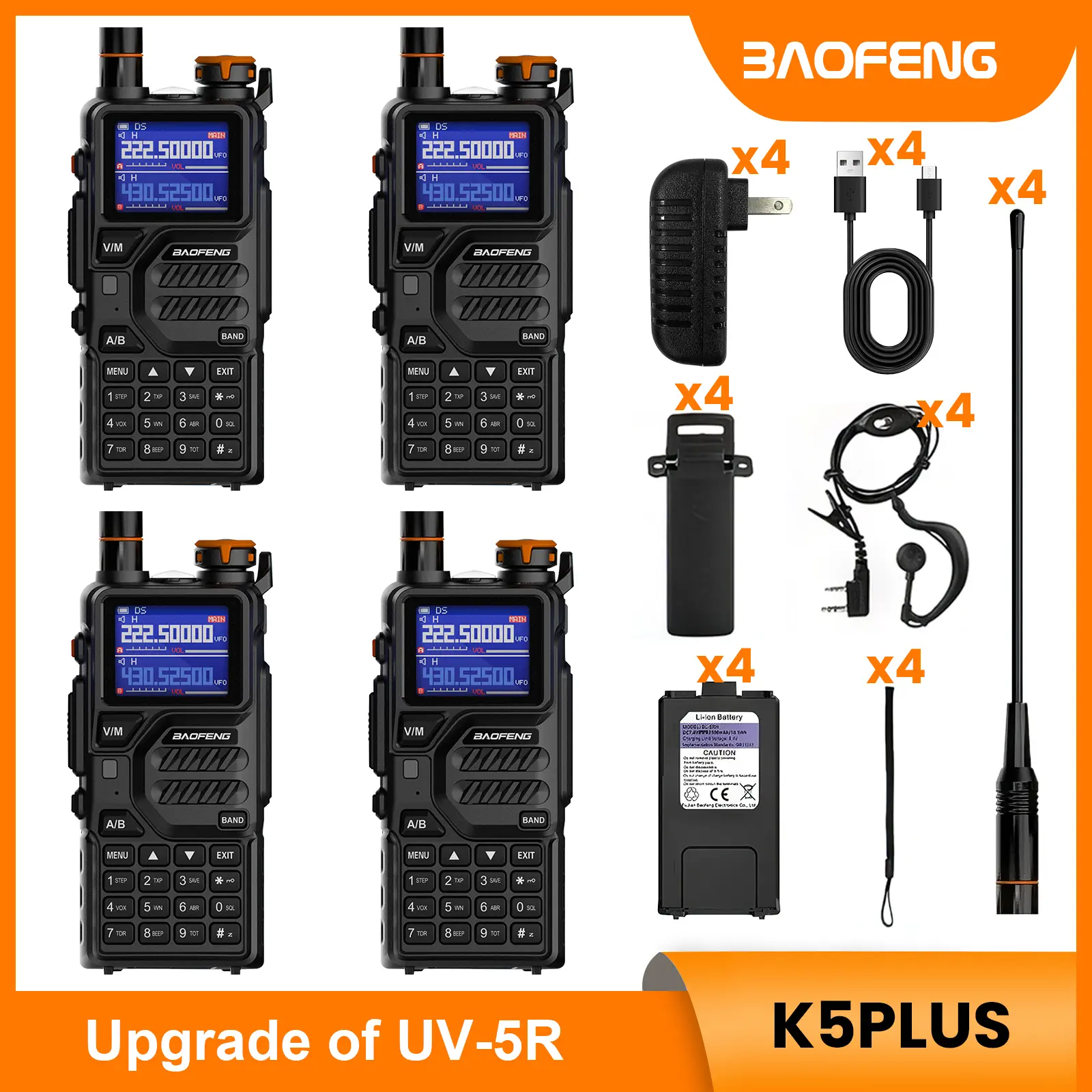 4 Pack with USB-C Charger