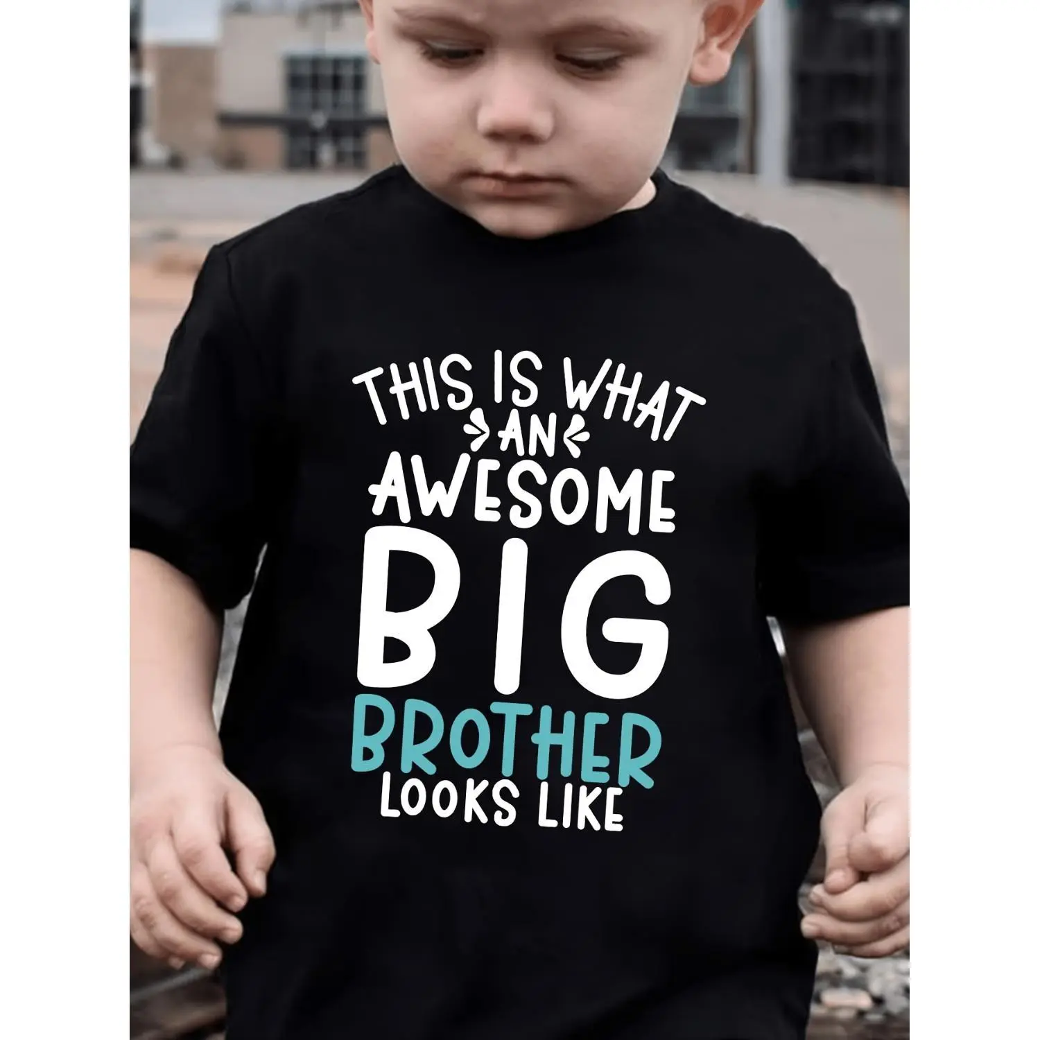 Boys' Graphic T-Shirt, Casual "Awesome Big Brother" Short Sleeve Top in Soft Cotton Blend Fabric for Summer, Sizes 3Y-13Y, Casual Soft Shirt