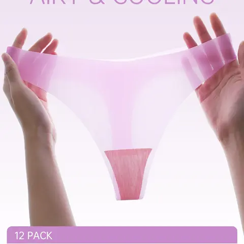 Women's Comfortable Quick-Dry Fabric Breathable Panties Thong Set, Lightweight Soft Stretchy Material Slim Fitting Underwear, Ideal for Travel and Daily Wear