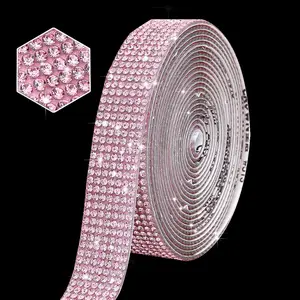 Self Adhesive  Rhinestone Ribbon Strips, 3 Yards Bling  Ribbon Rhinestone Sticker with 2 mm Rhinestone for DIY &Craft Decoration Wedding Christmas  ()