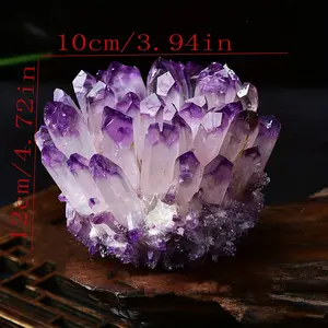 Anxiety Relief Protection Naturally Scattered Crystal Cluster - Large Deep Purple Rock Crystal for home decoration, jewelry making, and spiritual gifts, home decor accents, mysterious decoration,  high-quality artificial gemstone room anniversary romantic