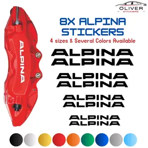 8x Alpina Brake Calipers Decal Stickers for Car