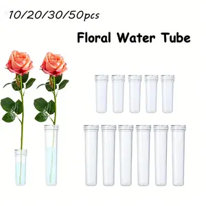 Transparent Plastic Flower Preservation Vases with Lids, Decorative Vase, DIY Floral Water Tubes, Fresh Flower Hydration Solutions
