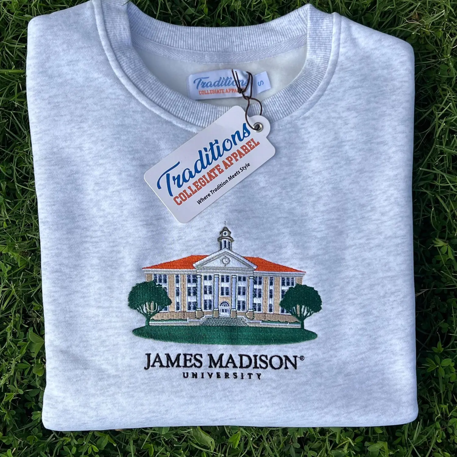 James Madison University Crewnecks (old 50/50 blend), Embroidered Sweatshirt