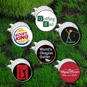 Golf Marker with Magnetic Golf Hat Clip, 6 Counts/set Durable Golf Marker, Essential Golf Accessories for Men Golfers Dad Boyfriend Husband