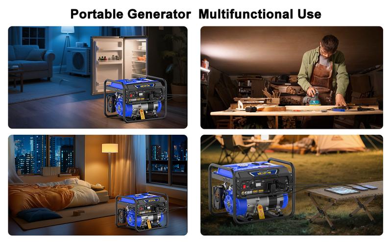 4000W Portable Generator, Gasoline Powered RV Ready Generator for Backup Home & Outdoor Camping, EPA Compliant, 9H Full Load Runtime, Open Frame 4000W Portable Generator, Gasoline Powered RV Ready Generator for Backup Home & Outdoor Camping, EPA Compliant, 9H Full Load Runtime, Open Frame
