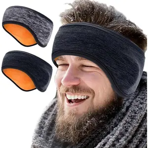 2 Pack Thick Fleece Ear Muffs, Winter Ear Warmers Headbands for Women Men, Ear Protection for Running, Skiing Cycling, Yoga and Hiking