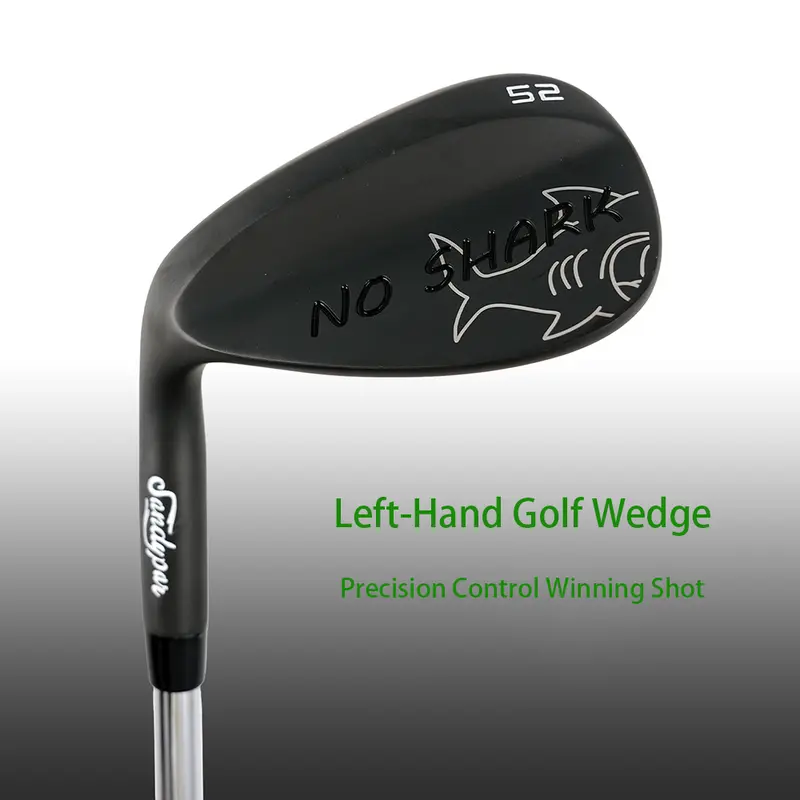 Wuday Left-Hand Male Golf Sand Wedge (52/56/60 Degree Golf Clubs), High-Density Zinc Build, CNC Milled Face, Multiple Angles for Bunkers & Greens, Matte Mist Chromium Finish, Laser No-Shark Logo, S.S 431 Stepped Shaft, Premium Rubber Grips (Black/Silver)