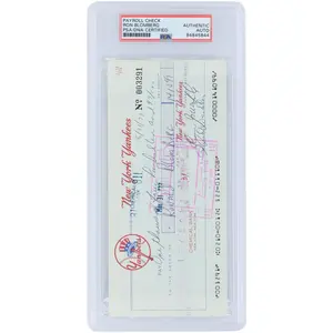 Ron Bloomberg New York Yankees Autographed Check from May 31, 1977 - PSA 84845844 - Fanatics Authentic Certified