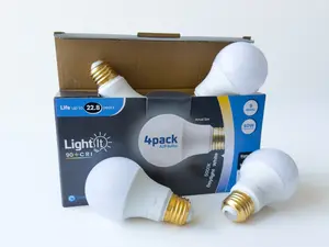 A19 Dimmable LED Light Bulbs – Daylight White 5000K – A19 60W / 100W – E26 Base – 4 Pack