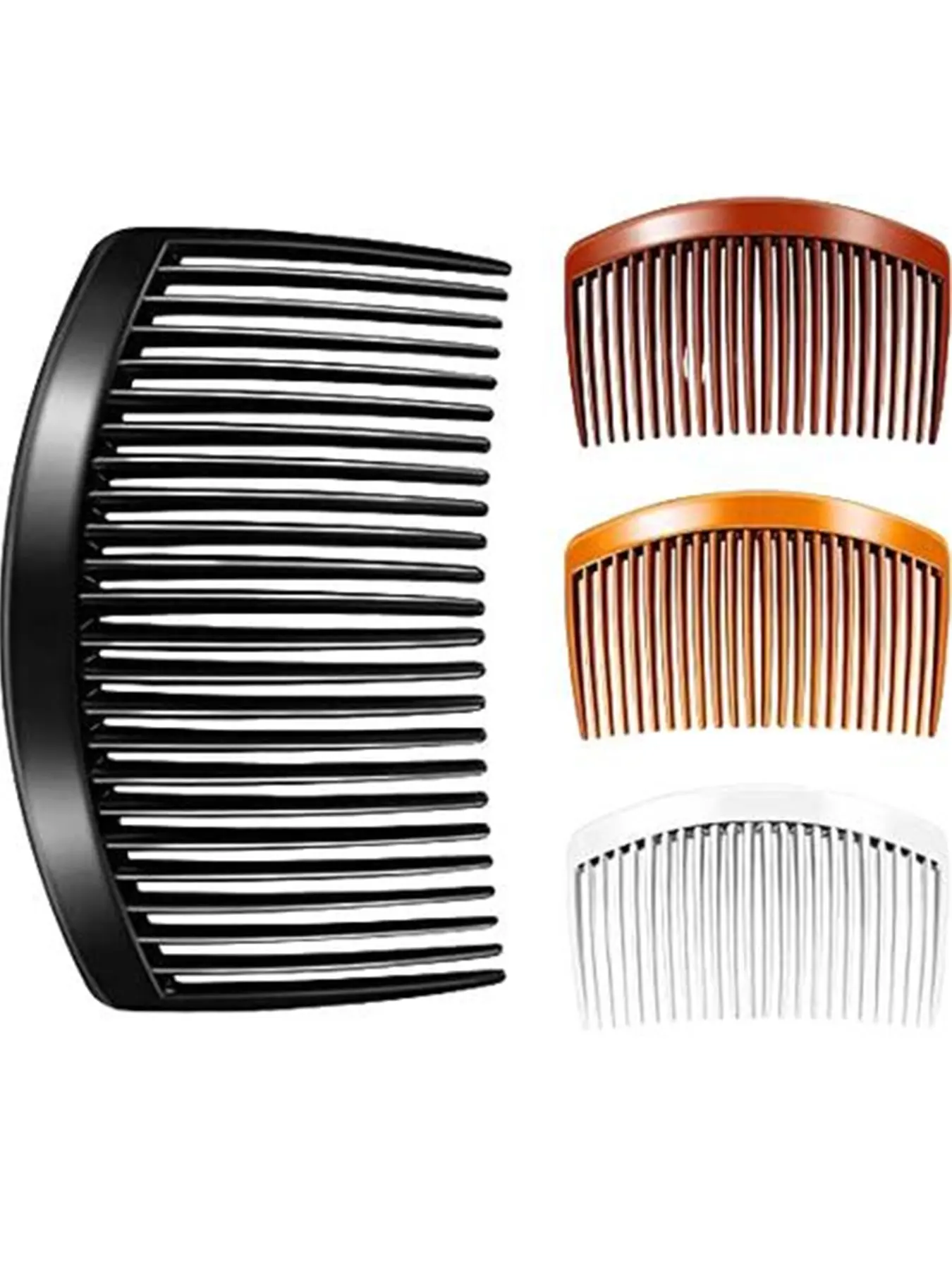4-Piece Multifunctional Plastic Side Hair Clips Set, French Twist Comb Clamps, 23 Teeth Hold Power, Women's Hair Accessories, Plastic Side Hair Twist Combs, Hair Styling Combs, Hair Tools