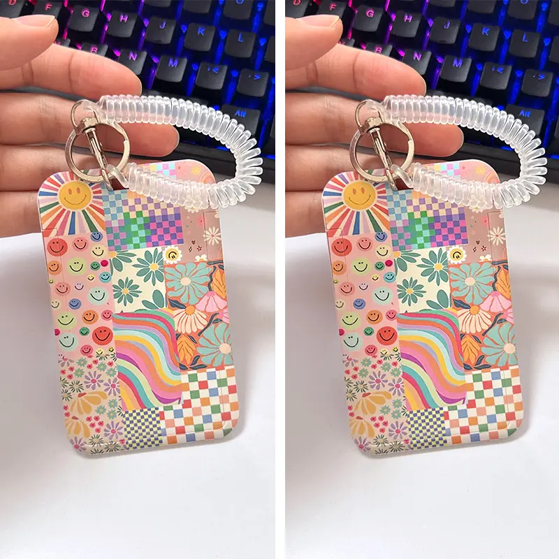 2 card holders and spring cords