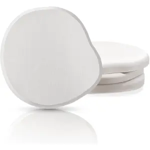 Diatomaceous Earth Coaster Set of 4, Unique Absorbent Stone Coaster, Irregular Shape Round Coasters, Modern Diatomaceous Earth Design Instant Dry Stone for Drinks, Table Desk at Work(White)